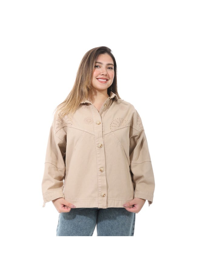 Coctail 17312-Gabardine jacket-beige  - Image 1