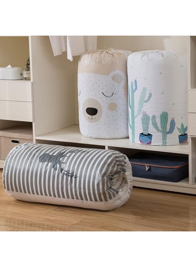 Deer Head Storage Bag, Cylindrical Large Capacity Clothes Pillow Blanket Storage Bags Reusable Drawstring Packing Bag for Comforters Blankets Bedding - Image 2