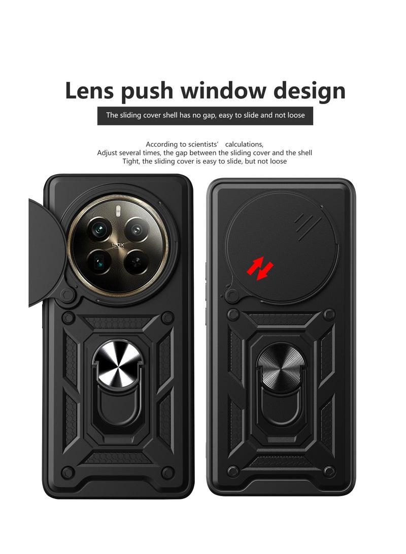 Case Cover Shockproof Windows Protective Case with Camera Protection and Metal Ring Compatible with Realme 12 Pro / Realme 12 Pro Plus / Realme P1 Pro (Black) - Image 5