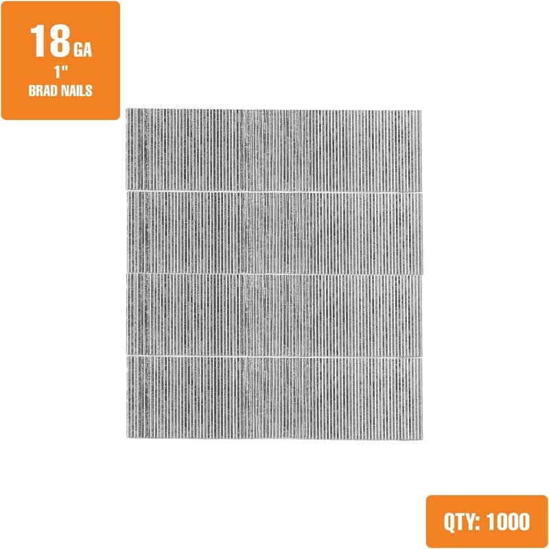 Freeman 18-Gauge 1" Glue Collated Brad Nails – 1,000 Count – Galvanized Steel, Clean Finish, Ideal for Trim, Moulding & Baseboards - Image 2