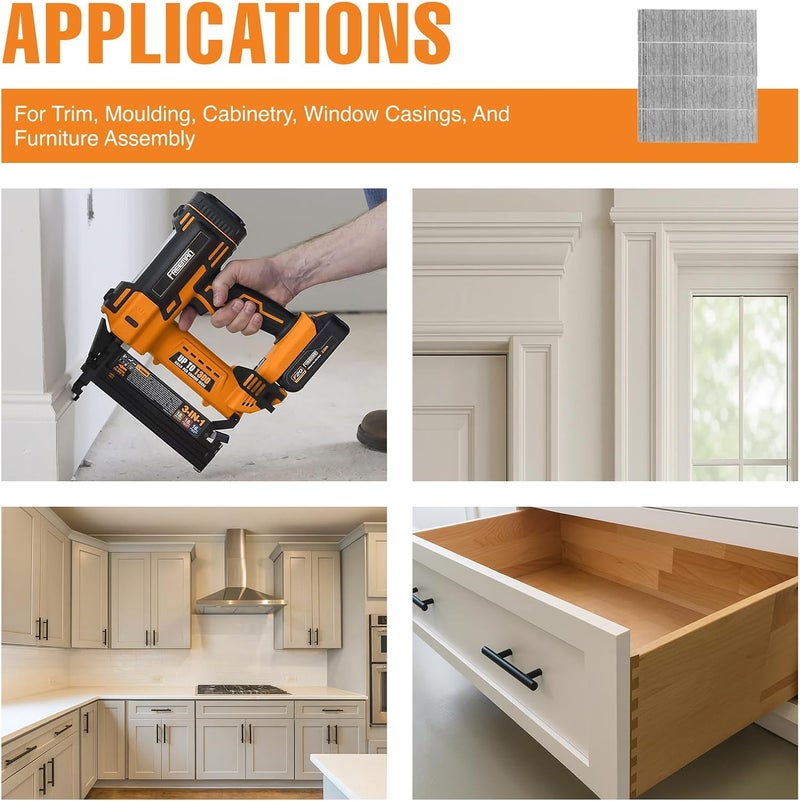 Freeman 18-Gauge 1" Glue Collated Brad Nails – 1,000 Count – Galvanized Steel, Clean Finish, Ideal for Trim, Moulding & Baseboards - Image 3