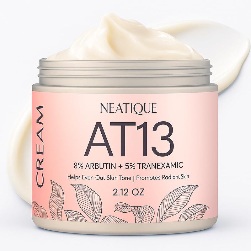 Neatique Arbutin 8% + Tranexamic Acid 5% Cream, 80,000ppm Arbutin, 50,000ppm TXA, AT13 Complex Facial Cream for Niacinamide, Glutathione, Dark Spots, Freckle, Blemishes, Pigmentation, 60ml, 2 fl.oz. - Image 1