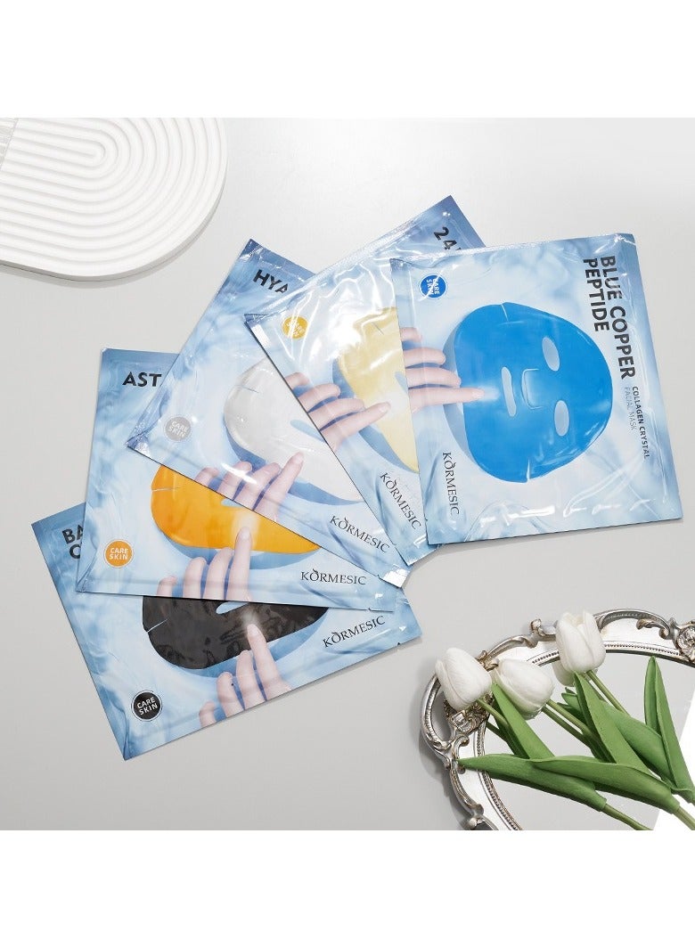 Kormesic 5-Pack Collagen Crystal Sheet Masks 60g – Firming, Hydrating & Hyaluronic Boost  - Image 5