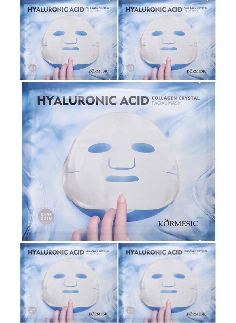 Kormesic 5-Pack Collagen Crystal Sheet Masks 60g – Firming, Hydrating & Hyaluronic Boost  - Image 1