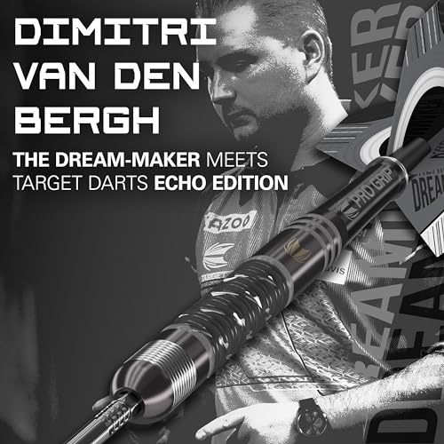 Target Darts Dimitri Van Den Bergh x Echo 90% Tungsten Steel Tip Darts Set – 24g Steel Tip Dart Set, Swiss Point Darts, SP Tool Included, Player Edition Dimi Dart Set - Image 2