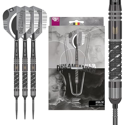 Target Darts Dimitri Van Den Bergh x Echo 90% Tungsten Steel Tip Darts Set – 24g Steel Tip Dart Set, Swiss Point Darts, SP Tool Included, Player Edition Dimi Dart Set - Image 1
