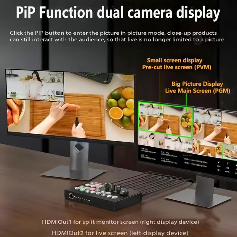 MICROWARE Video Switcher for LiveStreaming Support 4 Cameras HDMI Inputs and 4K Output, Video Switcher Live Production for OBS,vMix,VLC,PotPlaYer,YouTube for HDMI LiveStream Switcher - Image 2