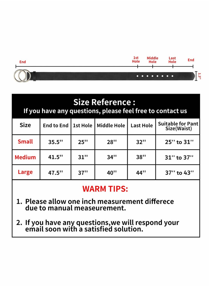 KASTWAVE - Women's PU Leather Belt, Set of 3 Double O Ring Soft Retro Faux Leather Waist Belt for Jeans Dresses - Image 1