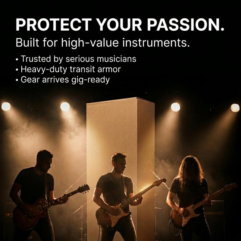 Boxes Fast BOX USA Heavy-Duty Guitar Shipping Boxes (Pack of 5) â€“ 18" x 6" x 45" Corrugated Cardboard Box for Acoustic & Electric Guitars â€“ Professional Grade Reinforced Protection for Moving and Storage - Image 5