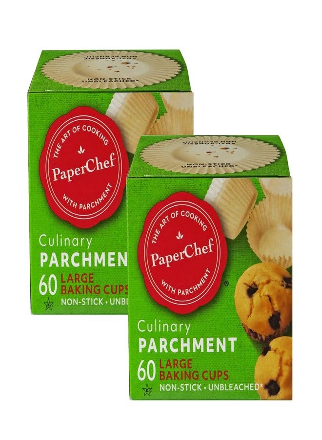 PaperChef - Large Parchment Baking Cups -Easy Release, Non-Stick Paper - 60 count - 2 Pack - Image 1