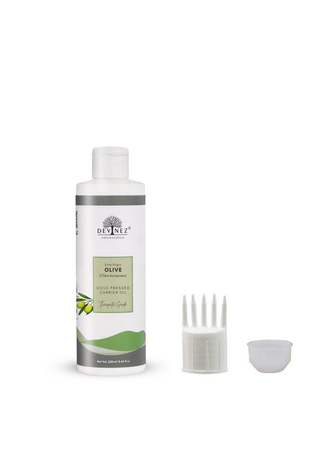 Devinez Olive Cold Pressed Oil (Jaitun Ka Tel), 250ml (NABL & IFRA Certified) with Flip-Top Cap and Hair Applicator - 100% Pure, Natural & Undiluted - Moisturizes Skin, Fights Signs Of Aging, Improves Skin Health, Hair Healthy - Image 1