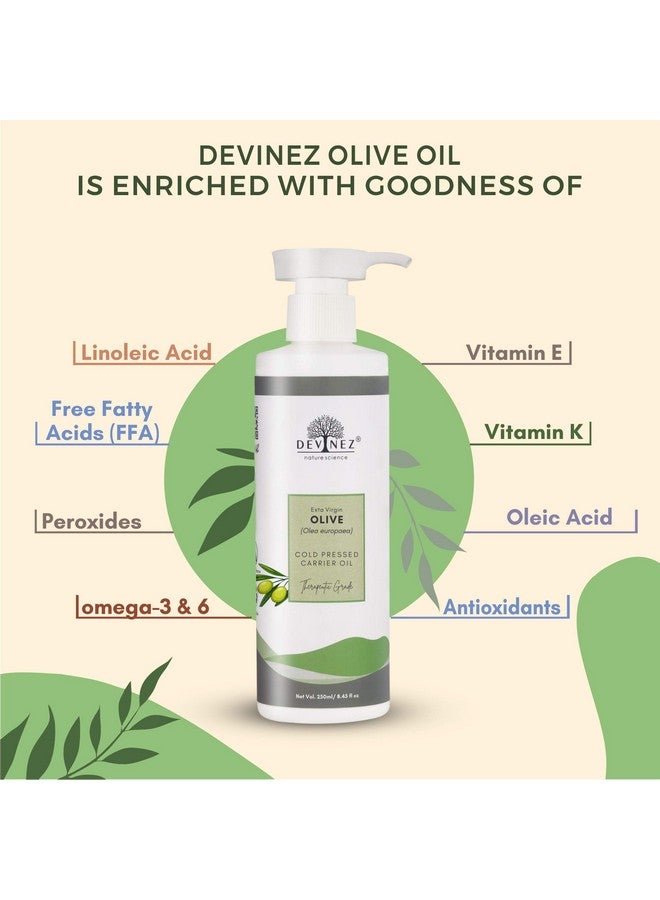 Devinez Olive Cold Pressed Oil (Jaitun Ka Tel), 250ml (NABL & IFRA Certified) with Flip-Top Cap and Hair Applicator - 100% Pure, Natural & Undiluted - Moisturizes Skin, Fights Signs Of Aging, Improves Skin Health, Hair Healthy - Image 4