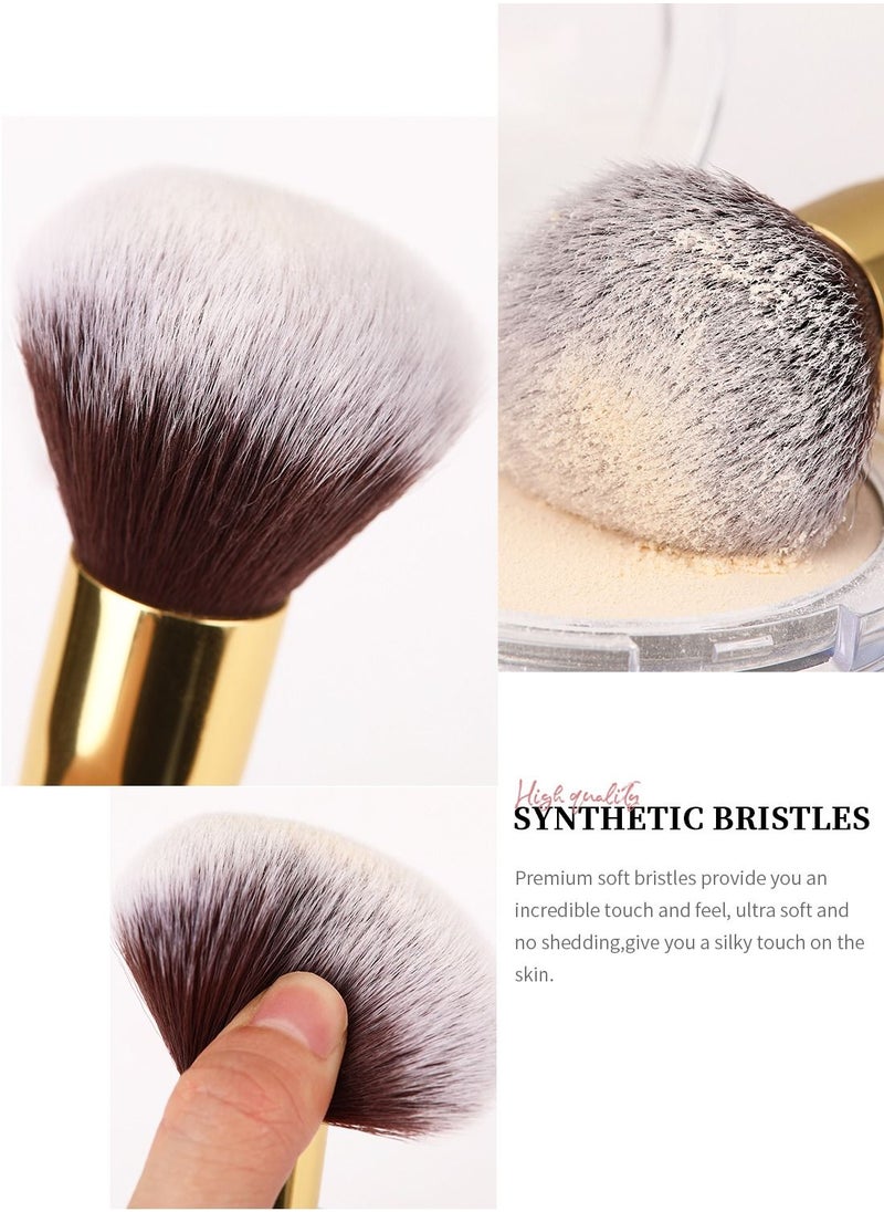 DUcare Makeup Brush Set 2Pcs Double End Foundation Brush Powder Buffer and Contour Brush Synthetic Cosmetic Tools  - Image 3