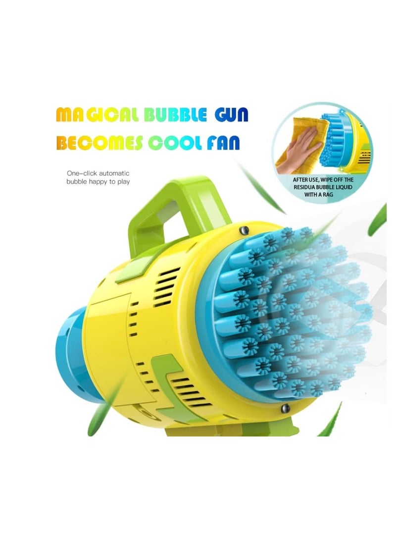MUMS PLANET - Bazooka Bubble with Flash Lights usb charger |48 Holes Bubble Machine for Kids Adults|Giant Bubble Machine, Summer Outdoor Children's Toys - Best Gifts for 3 5 6 7 Year Old Boys and Girls,Adults - Image 1