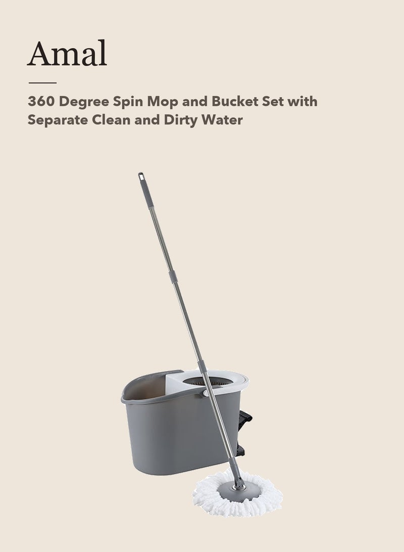 Amal 2 Pcs Cleaning Set - Amal Mop & Bucket Set + Amal Brush & Dustpan Set - Image 2