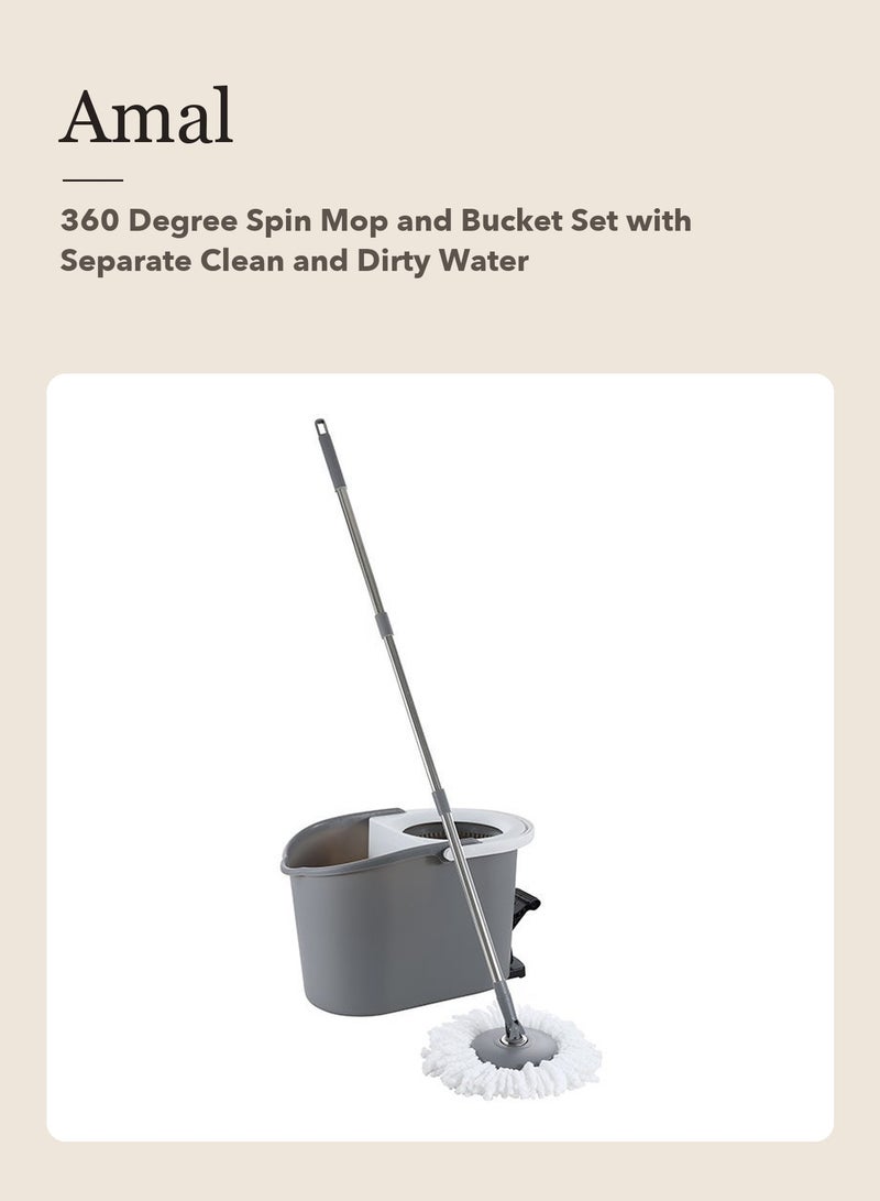 Amal 2 Pcs Cleaning Set - Amal Mop & Bucket Set + Amal Brush & Dustpan Set - Image 2