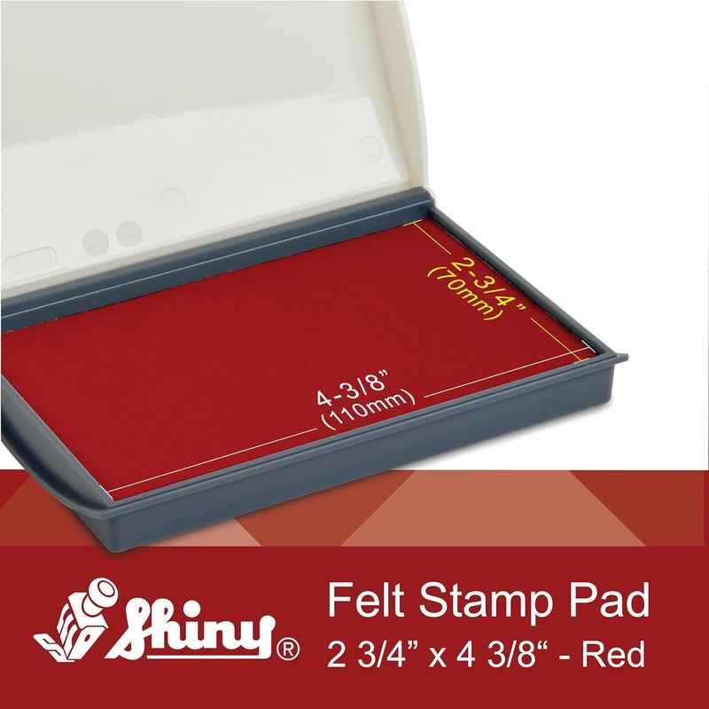 Shiny Red Ink Stamp Pad, 2-3/4" by 4-3/8" Surface Area, Felt Stamp Pad with Red Water-Based Stamp Ink - Image 2