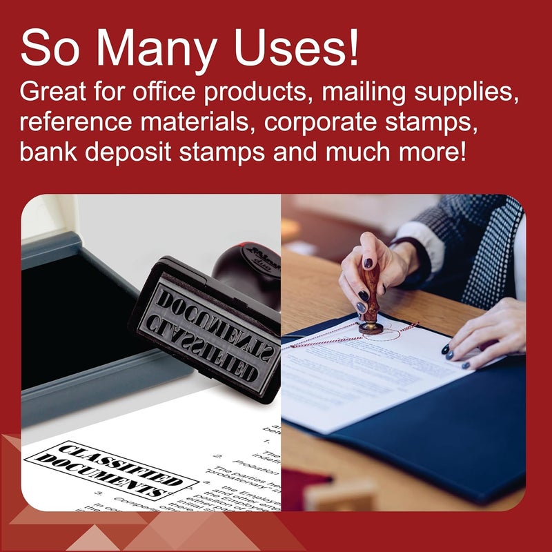 Shiny Red Ink Stamp Pad, 2-3/4" by 4-3/8" Surface Area, Felt Stamp Pad with Red Water-Based Stamp Ink - Image 5
