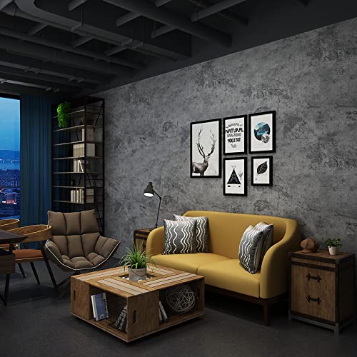 3YECAO 16"×118" Thick Blue Grey Peel and Stick Concrete Wallpaper 3d Faux Gray Concrete Contact Paper Vinyl Wrap DIY Self Adhesive Matte Grey Cement Wallpaper Tile Sticker for Countertops Walls Drawer - Image 3