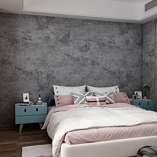3YECAO 16"×118" Thick Blue Grey Peel and Stick Concrete Wallpaper 3d Faux Gray Concrete Contact Paper Vinyl Wrap DIY Self Adhesive Matte Grey Cement Wallpaper Tile Sticker for Countertops Walls Drawer - Image 4