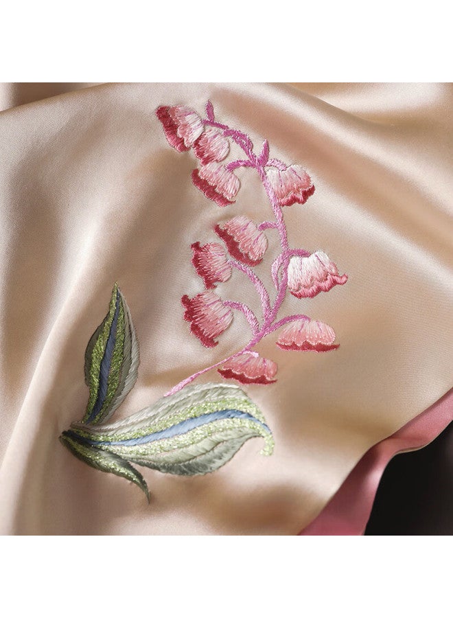 Hang Silk House وشاح حرير توت نقي من تطريز هانغسي مانشن سوتشو هدية للأم المسنّة هدية عيد ميلاد أنثوية زرقاء الجرس - Image 2