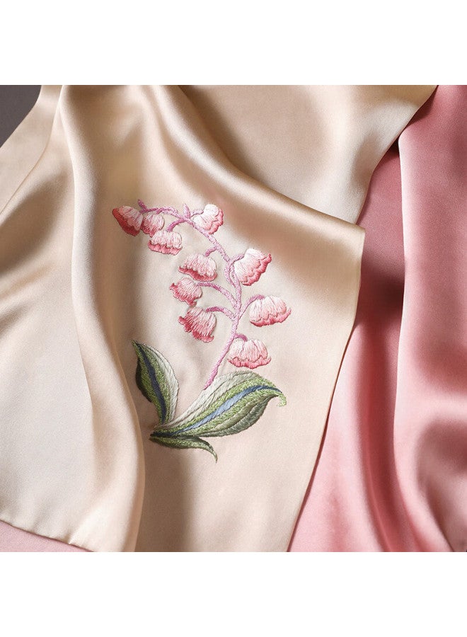 Hang Silk House وشاح حرير توت نقي من تطريز هانغسي مانشن سوتشو هدية للأم المسنّة هدية عيد ميلاد أنثوية زرقاء الجرس - Image 3
