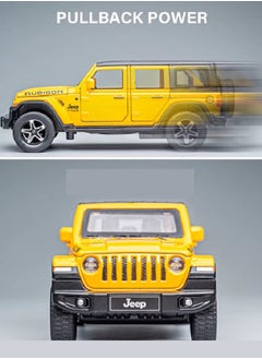 die cast 1:32 Compatible for Jeep Rubicon Model Car Toy, Zinc Alloy Pull Back Toy car with Sound and Light for Kids & Adults (Orange)  - Image 2