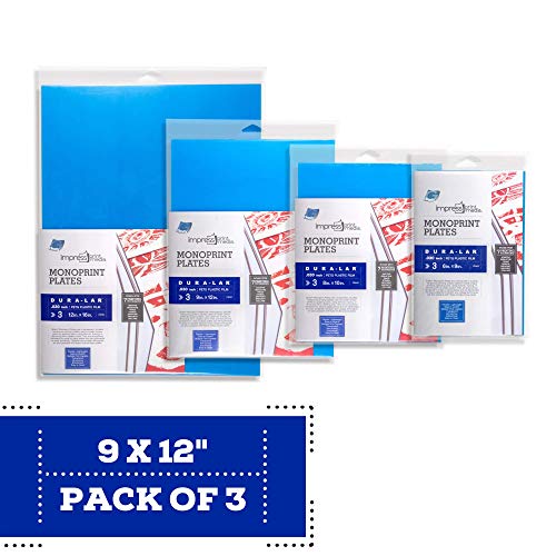 Grafix Impress Print Media Monoprint Plate – 9 x 12”, Pack of 3 – Transparent, Lightweight, Non-porous .030” Dura-Lar Monoprinting Surface, Economical Alternative to Metal or Glass Plates - Image 4