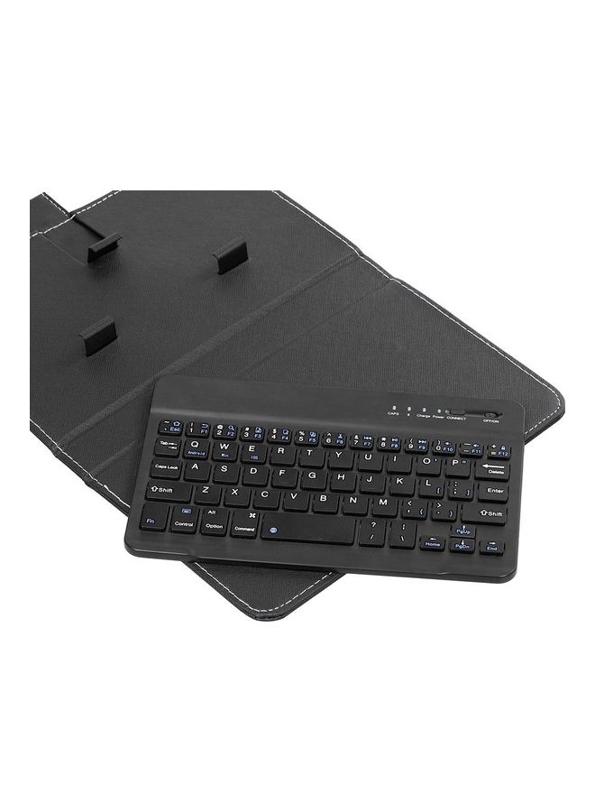 NIBEMINENT Portable PU Leather Bluetooth Wireless Keyboard Black - Image 5