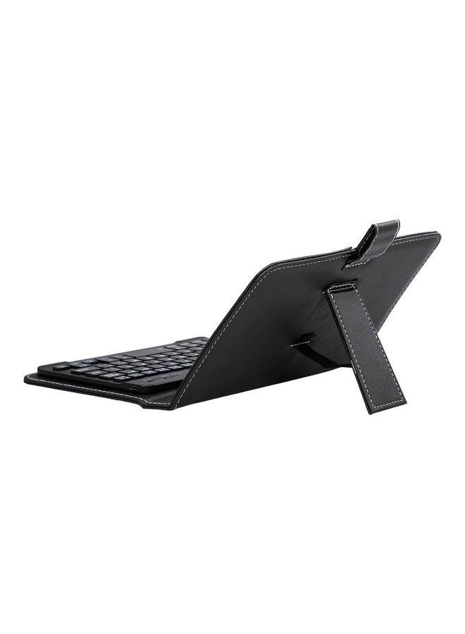 NIBEMINENT Portable PU Leather Bluetooth Wireless Keyboard Black - Image 3