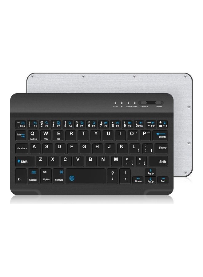 NIBEMINENT Portable PU Leather Bluetooth Wireless Keyboard Black - Image 2