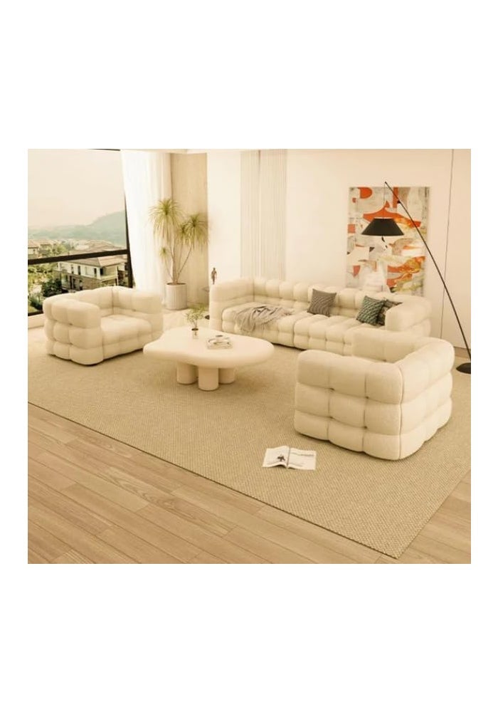 Pixa Homes PixaHome Fleece Fabric Overstuffed Multifunction Cloud L-shaped Sofa Chair Set - Black - Image 3