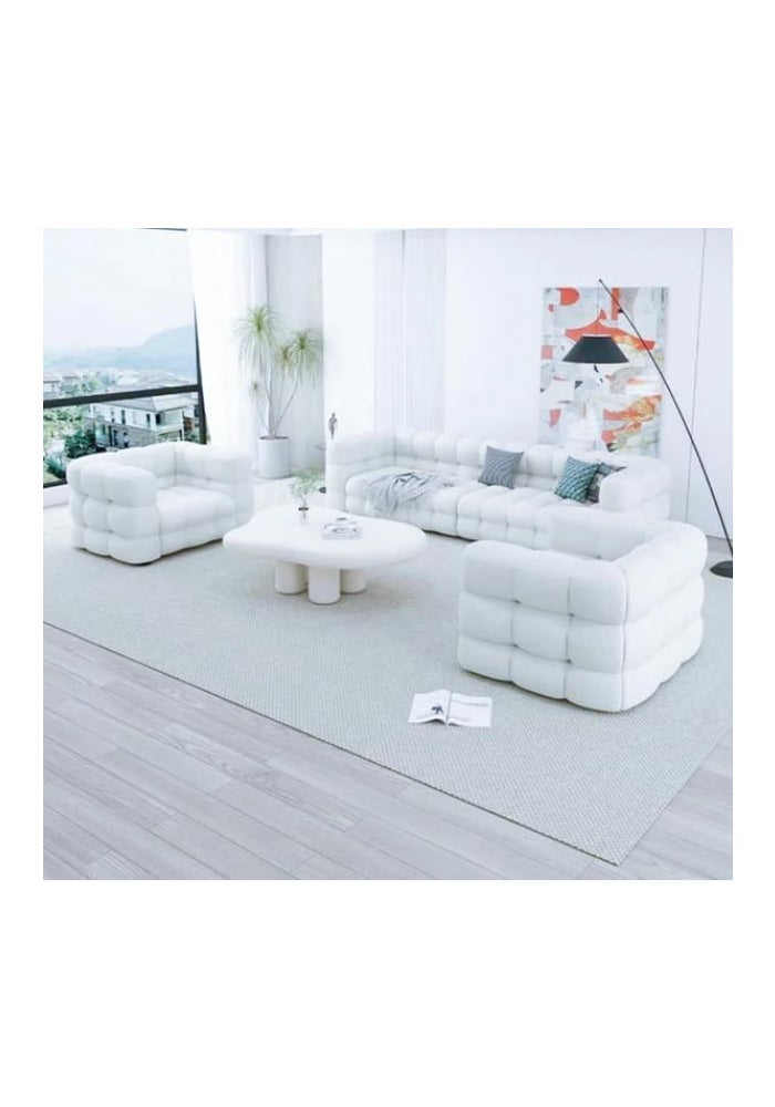 Pixa Homes PixaHome Fleece Fabric Overstuffed Multifunction Cloud L-shaped Sofa Chair Set - Black - Image 4