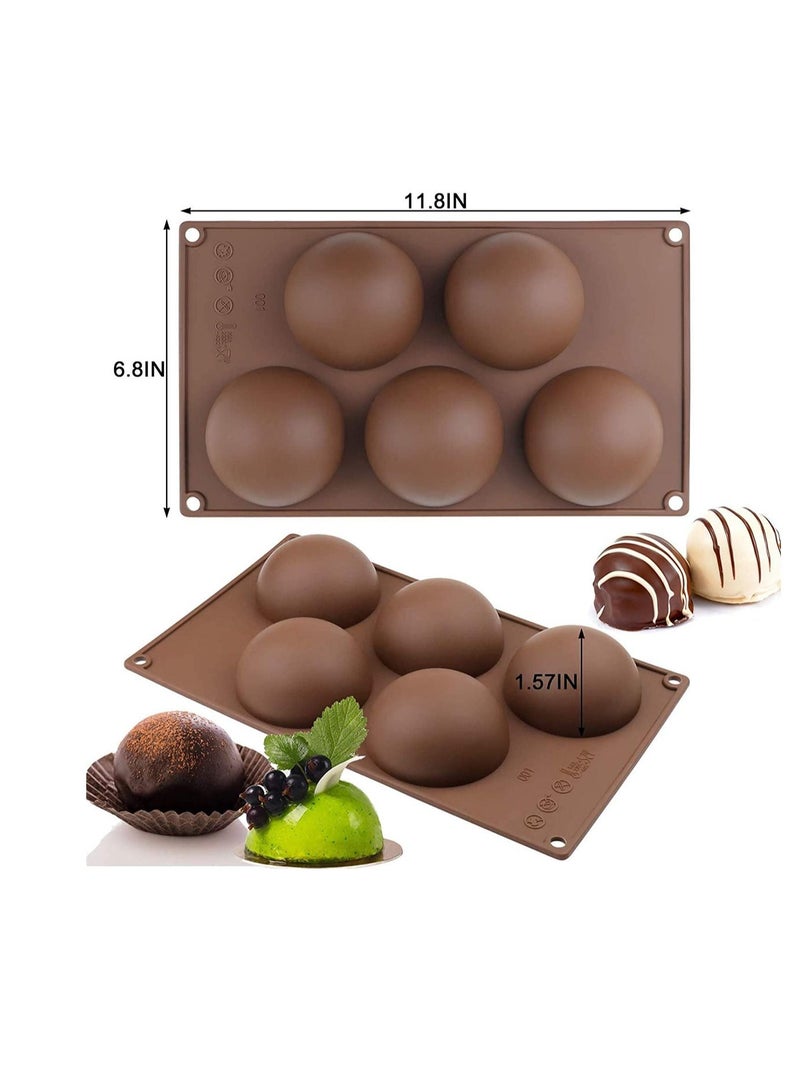 Y&D Extra Large 5 Cavity Semi Sphere Silicone Molds, 3 Packs Cocoa Bomb Ball Baking Molds for Making Hot Chocolate Bomb, Cake, Candy, Jelly, Pudding, Dome Mouse - Image 5