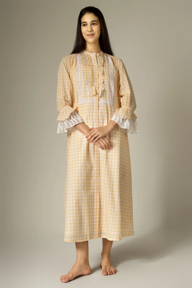 After Dark Beth, Embroidered Nightdress and Gown