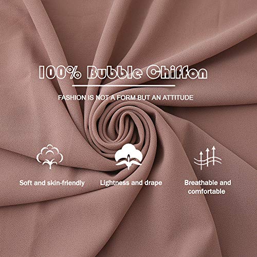 Yeieeo Chiffon Hijab for Women - Long and Soft Hijab Scarf Solid Color (Antique Pink) - Image 4