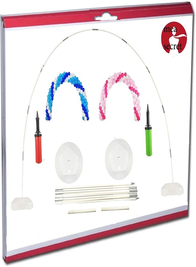 secret Large Latex Balloon Arch Column Stand Frame Kit, 200 Blue & White