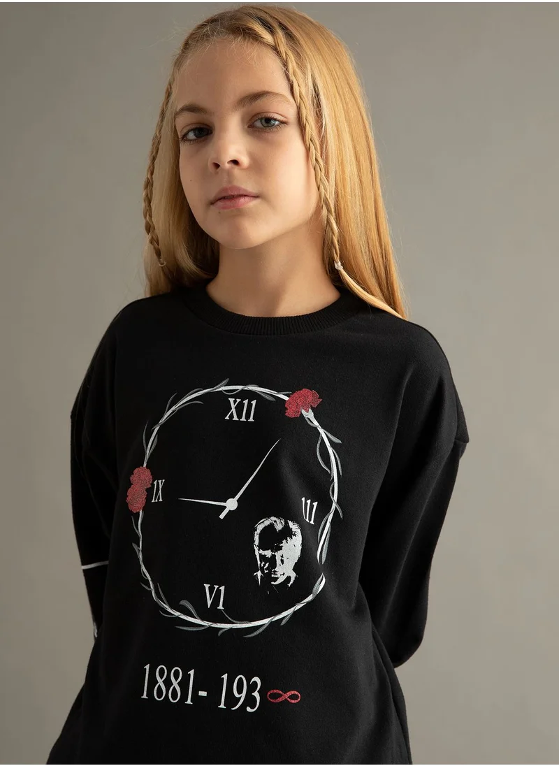 DeFacto Kids Printed Sweatshirt