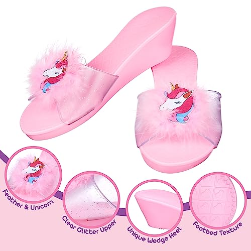 PRINCESS EXPRESSIONS 3-Pack Princess Shoe Set - Dress Up Royalty Kids Wedge Heels Slip On Shoes - Pastel Colored Princess Dress Up Shoes, Pretend Play Wedge Heels For Kids - Fits Toddler Size 7-10 - Image 5