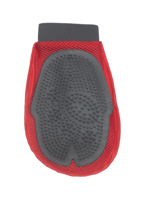 2-in-1 Pet Grooming Gloves - Silicone Brush & Lint Remover for Cats and Dogs - Red