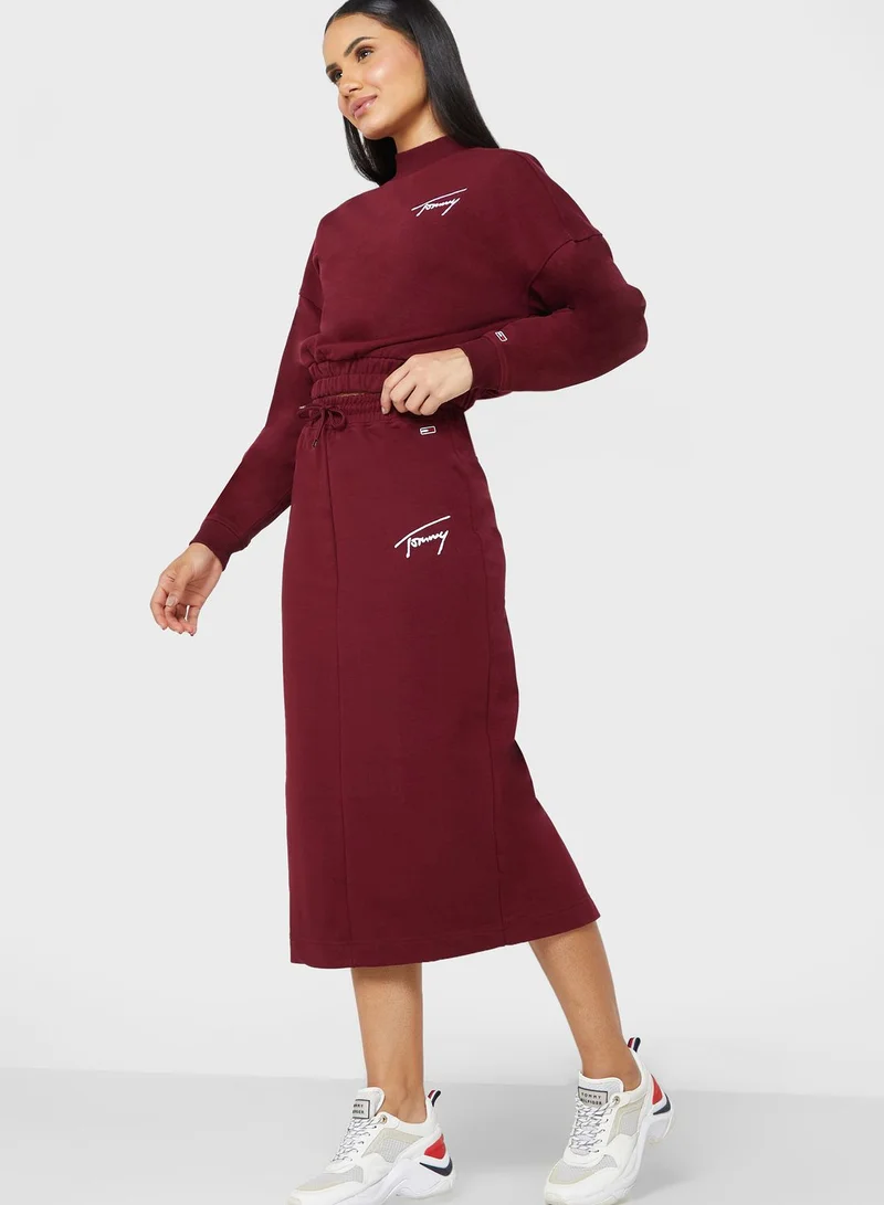 TOMMY JEANS Drawstring Detail High Waist Bodycon Skirt