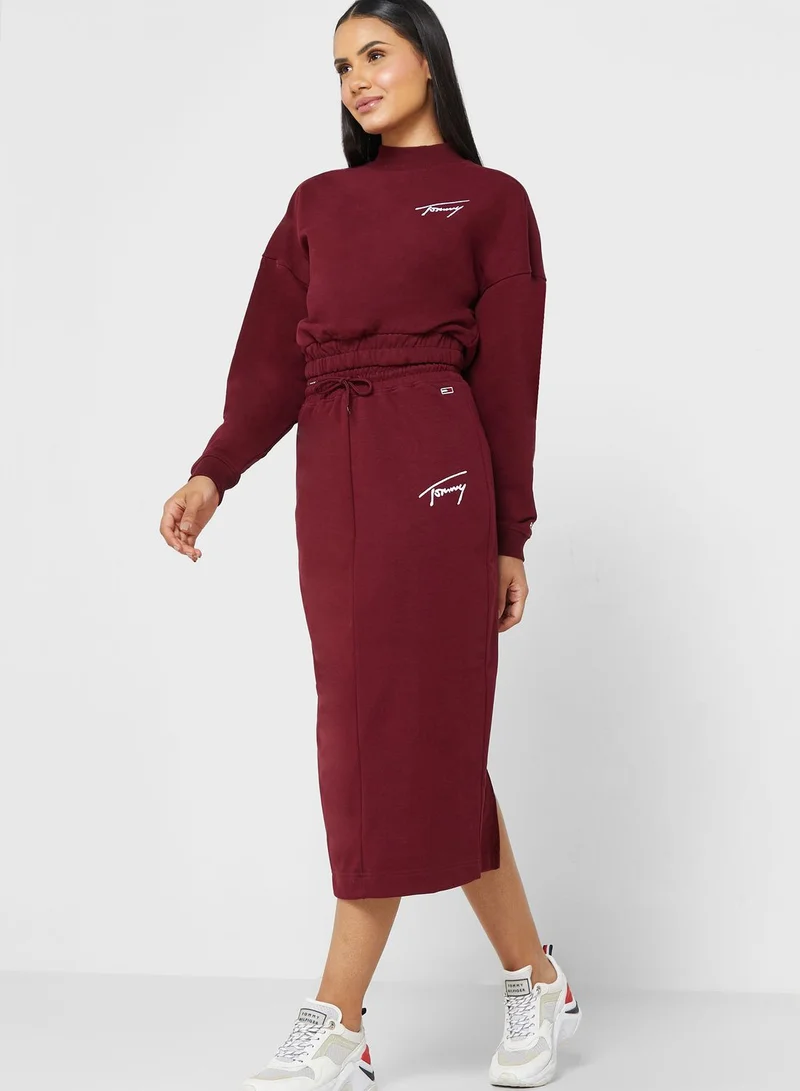 TOMMY JEANS Drawstring Detail High Waist Bodycon Skirt