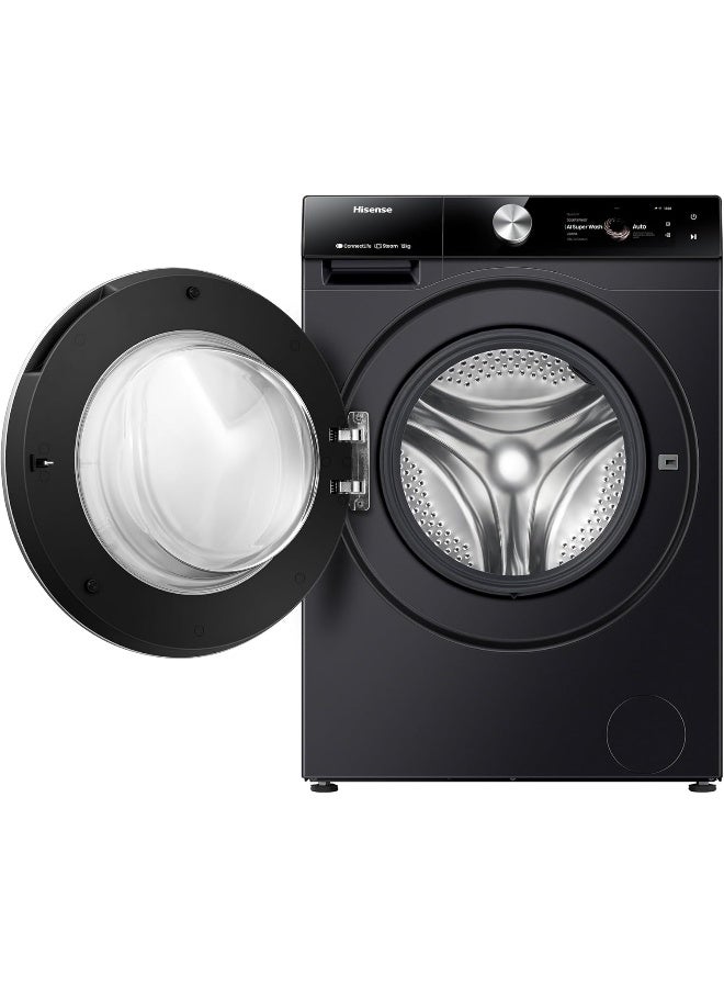 Hisense WF7S1247BB 7S Series 12 Kg Washing Machine with Inverter Motor, Smart WiFi, AI Super Wash Technology, 1400 RPM, Smart Energy Monitoring, 20 Programs, Auto Dosing System - Premium Black WF7S1247BB black - Image 4