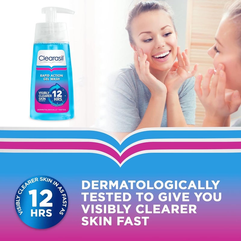 Clearasil Ultra Rapid Action Gel Wash - 150 ml for Visibly Clearer Skin - Image 3