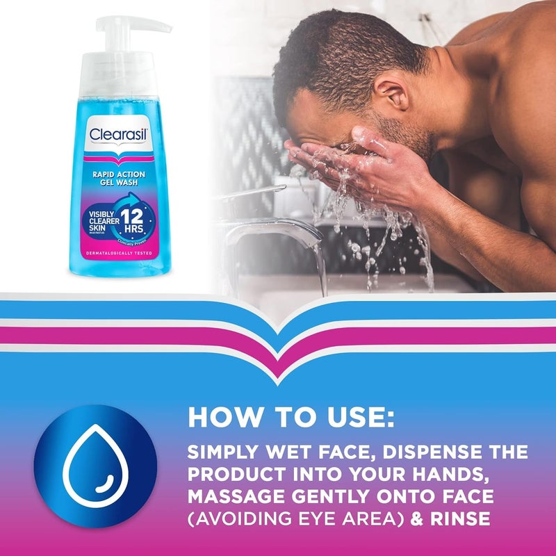 Clearasil Ultra Rapid Action Gel Wash - 150 ml for Visibly Clearer Skin - Image 5