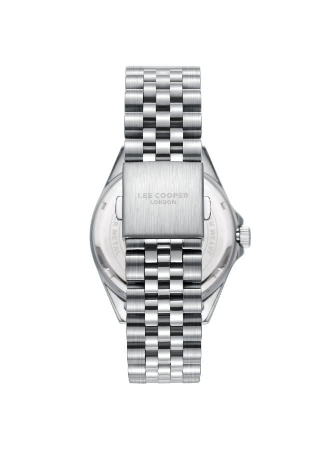 لي كوبر ساعة يد رجالية بعرض تناظري وسوار معدني فضي - Image 4