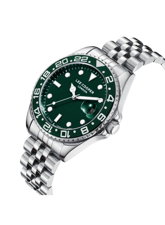 لي كوبر ساعة يد رجالية بعرض تناظري وسوار معدني فضي - Image 2