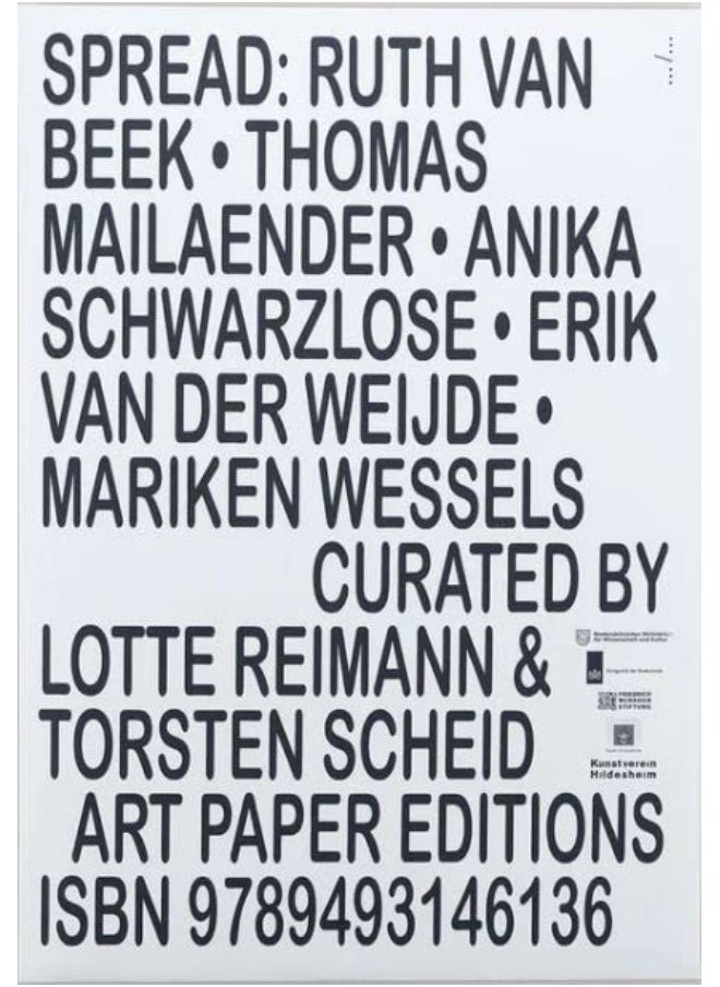 Spread: Ruth van Beek, Thomas Mailaender, Anika Schwarzlose, Erik van der Weijde, Mariken Wessels 