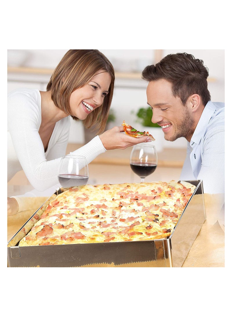 SOLARAE Adjustable Mousse Mold Stainless Steel Rectangular Mousse Rings Rectangular Stainless Steel Square Ring Cake Ring Patisserie Adjustable Baking Mould Cake Cutter Baking Frame - Image 5