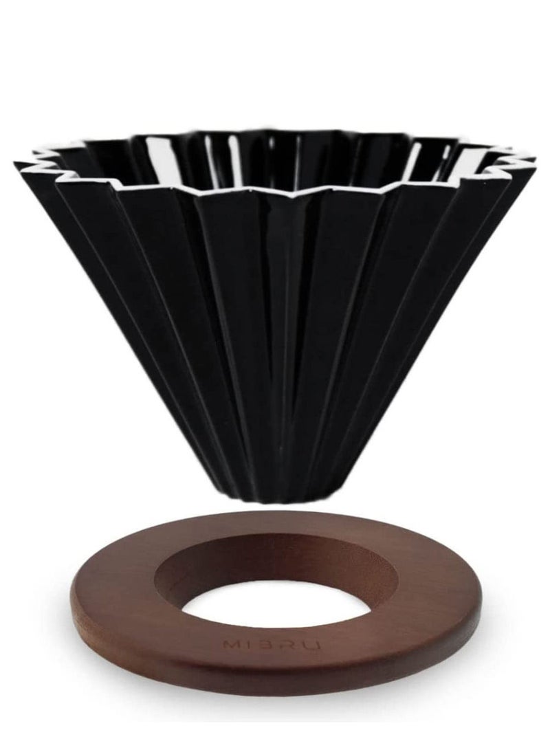 MIBRU Ceramic Coffee Dripper Origami Style Cone Filter Cup Reusable Pour Over Cafe Dripper for Home Office Restaurants 1 To 2 Cups  - Image 1